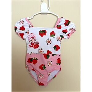 Strawberry Shortcake Fruit Flower Square Neck Bathing Swim Suit Toddler 5T‎ Girl